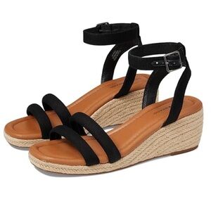 Lucky Brand Black Nasli Espadrille Wedge‎ Slingback Sandal Size 5M NEW